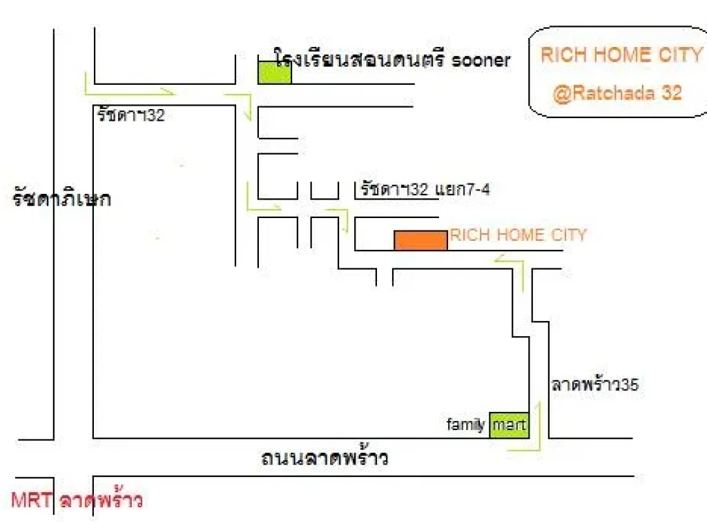 โครงการ RICH HOME CITY รัชดา32 - ลาดพร้าว35 ใกล้ถนนรัชดาเพียง 700 เมตร