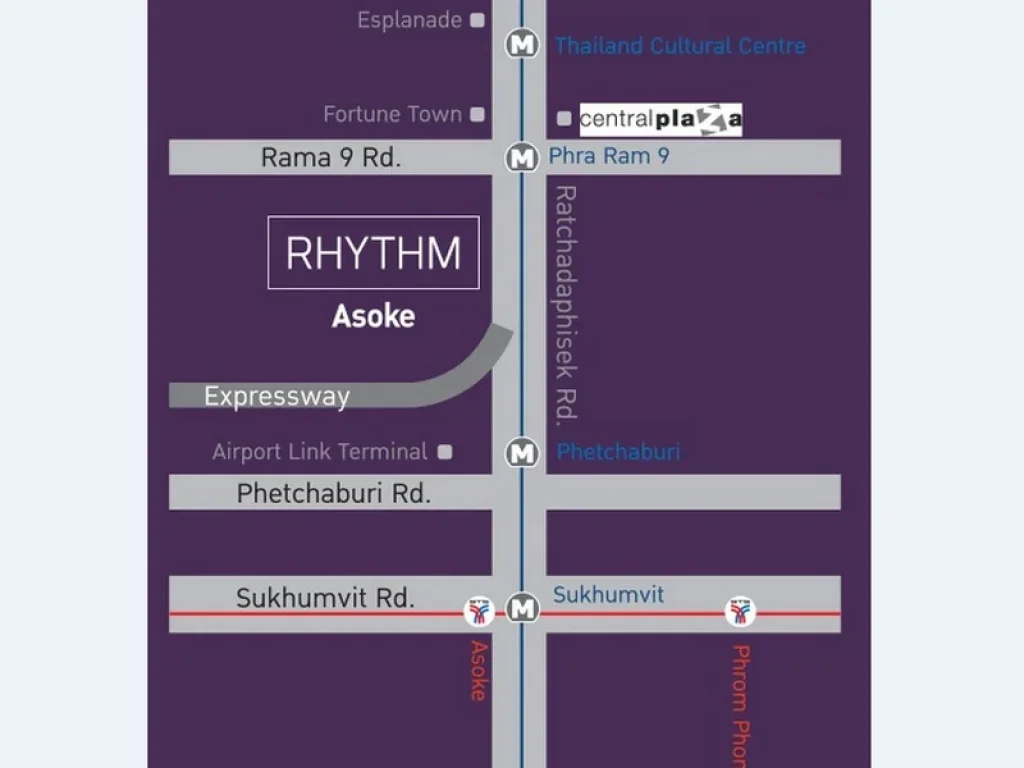 Condo Rhythm Asoke 1 เพียง 350 เมตร จาก MRT พระรามเก้า 415 ตรม ชั้น10 ห้องหัวมุม เฟอร์ครบ