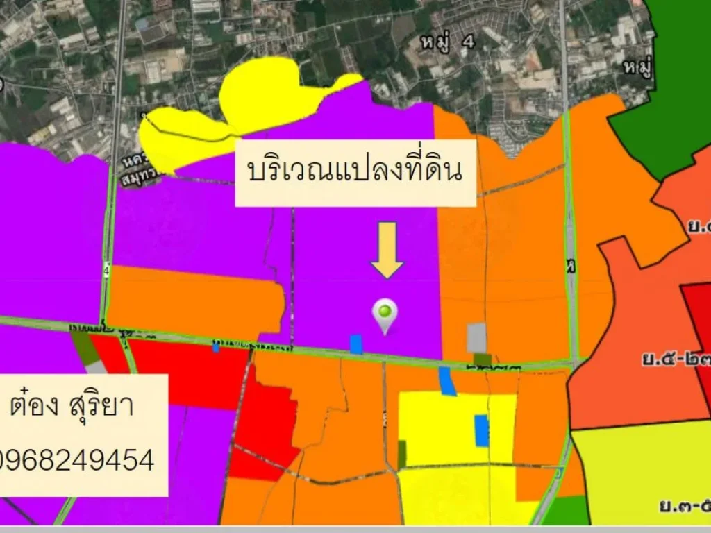 ขายที่ดินสีม่วงแท้ 48-3-75 ไร่ ติดถนนเพชรเกษม อ้อมน้อย แปลงใหญ่ที่สุด