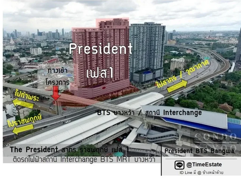 ห้องใหญ่ราคาถูก ติดBTSและMRTบางหว้า ใกล้ มสยาม President สาทร ราชพฤกษ์ เฟส1 ให้เช่า