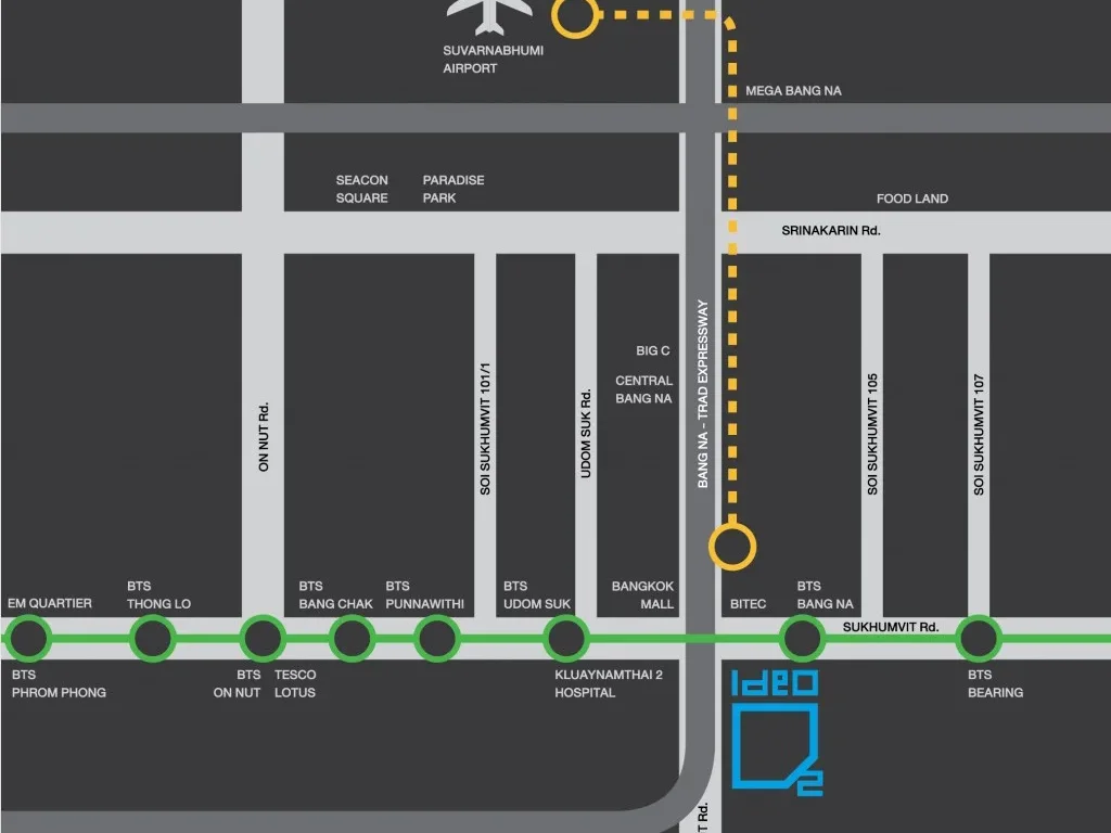 ให้เช่าคอนโด ไอดิโอ โอทู Ideo O2 ขนาด 26 ตรม ตึก A ชั้น 24 ใกล้ BTS บางนา