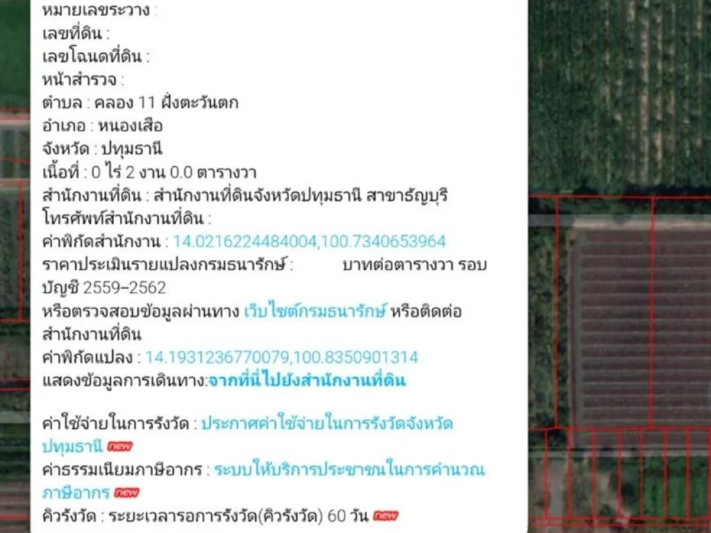 ขายที่ดินเปล่า 2ไร่ คลอง11รังสิตนครนายก ฝั่งตะวันตก อหนองเสือ จปทุมธานี