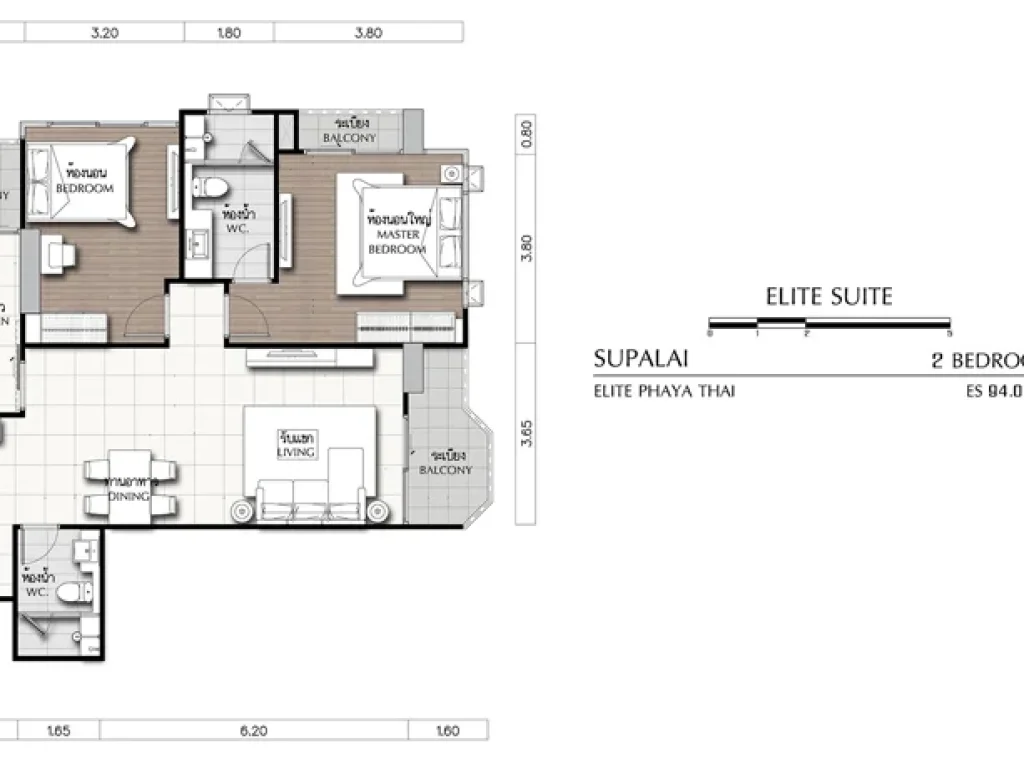 ขาย ศุภาลัย Elite พญาไท คอนโด luxury 94 ตรม 2 ห้องนอน 2 ห้งน้ำ ชั้น 20 ชั้นสูงวิวสวยมาก ราคาดีที่สุด