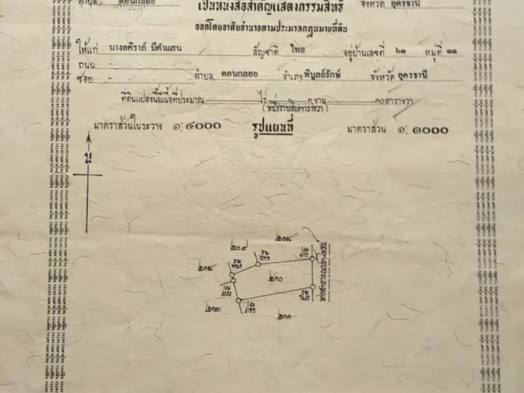 ขายที่ดิน 110 ตรว พร้อมอาคารชั้นเดียว 3นอน 3น้ำ ตดอนกลอย อพิบูลย์รักษ์ จอุดรธานี