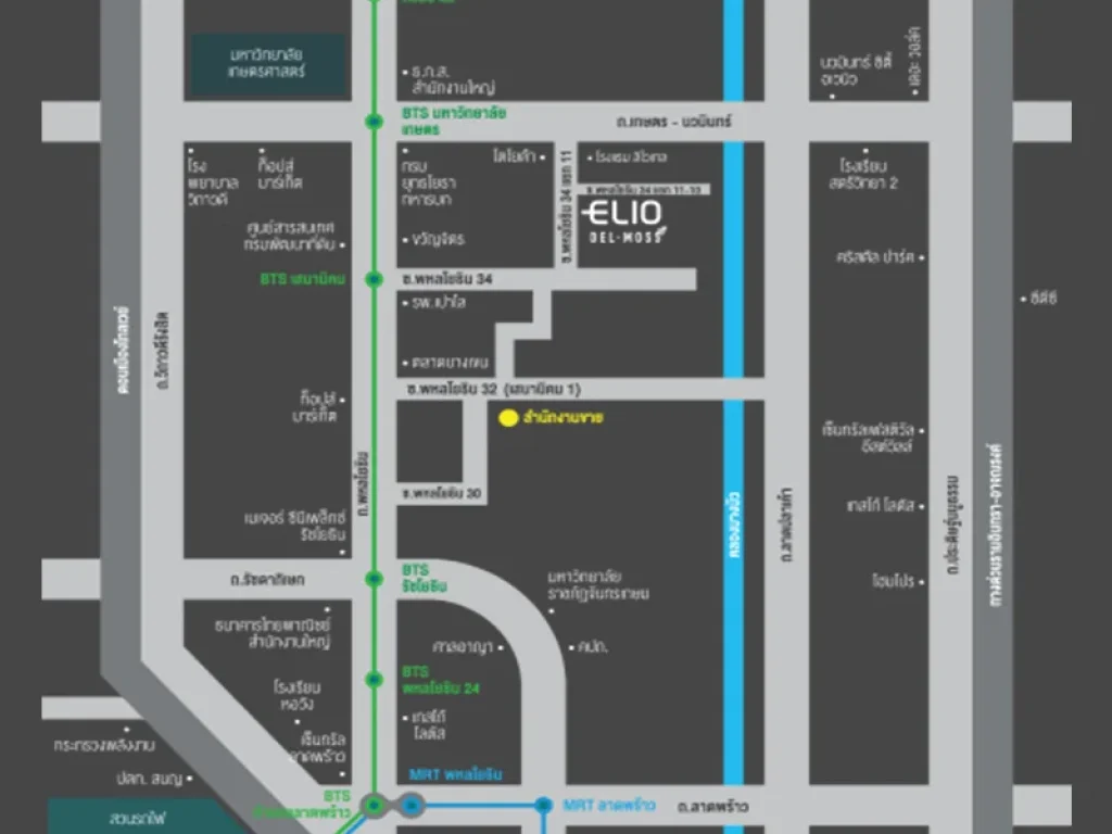ขายดาวน์คอนโด 1 นอน คอนโด เอลลิโอ เดล มอสส์ พหลโยธิน 34 Elio Del Moss Phaholyothin 34 ใกล้ BTS มเกษตรศาสตร์ 345 ตรมเฟอร์ครบ