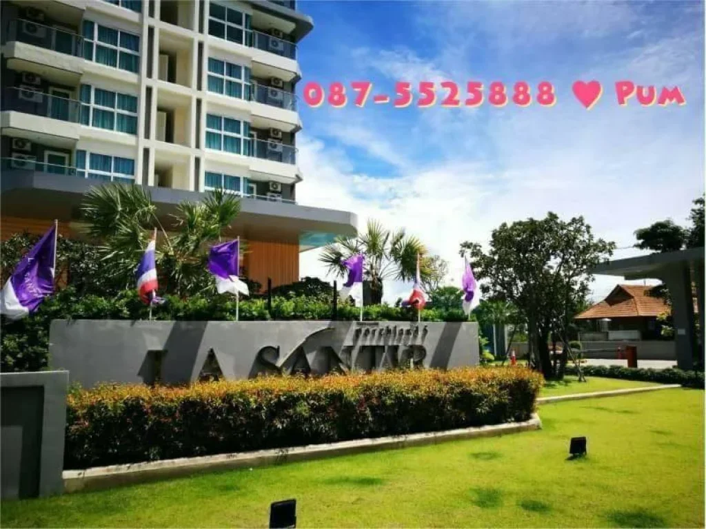 ขายคอนโด Lasantir Condo South Pattaya Jomtion ชั้น15 ขนาด 46 ตรม ห้องมุม วิวทะเลสวยมากๆ