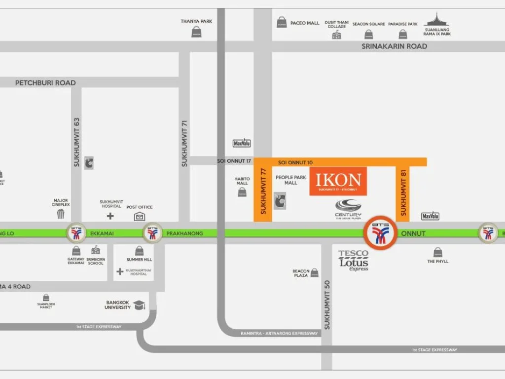 ขายคอนโด IKON SUKHUMVIT 77 ใกล้ BTS ออ่นนุช คอนโดมือหนึ่งราคาเริ่มต้นที่ 21-34 ล้านบาท ขนาดเริ่มที่ 23-31 ตรม เฟอรินิเจอร์ครบ ที่จอดรถ 1 คัน อาค