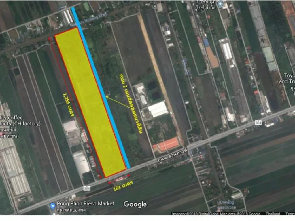 ขายที่ดิน 124ไร่ ติดถนนสองด้าน ถสุวินทวงศ์ อเมือง ฉะเชิงเทรา