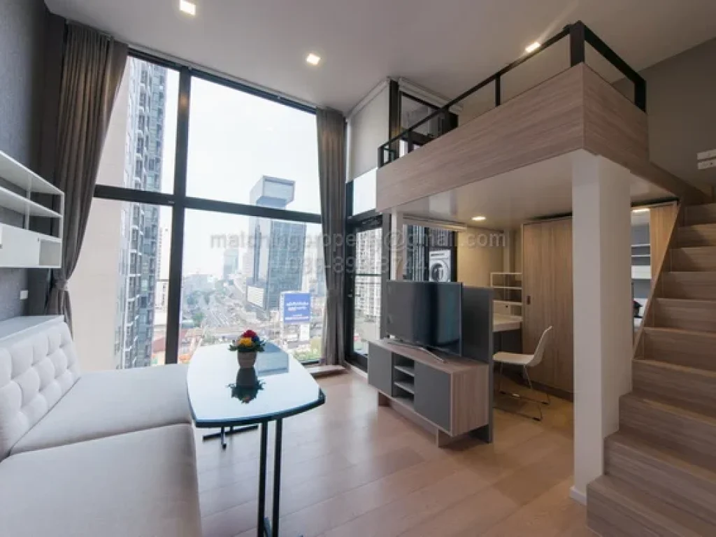 เช่า คอนโด อโศก พระราม 9 ชีวาทัย อโศก 1นอน แบบ Loft Duplex ทิศเหนือ วิวสุดเทพ