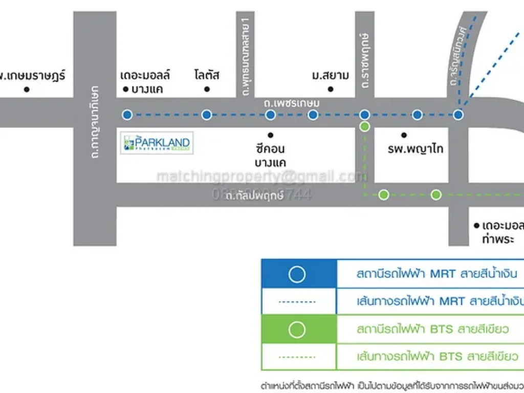 ให้เช่าขาย คอนโด The Parkland เพชรเกษม 1 นอน ติดรถไฟฟ้า MRT หลักสอง The Mall บางแค