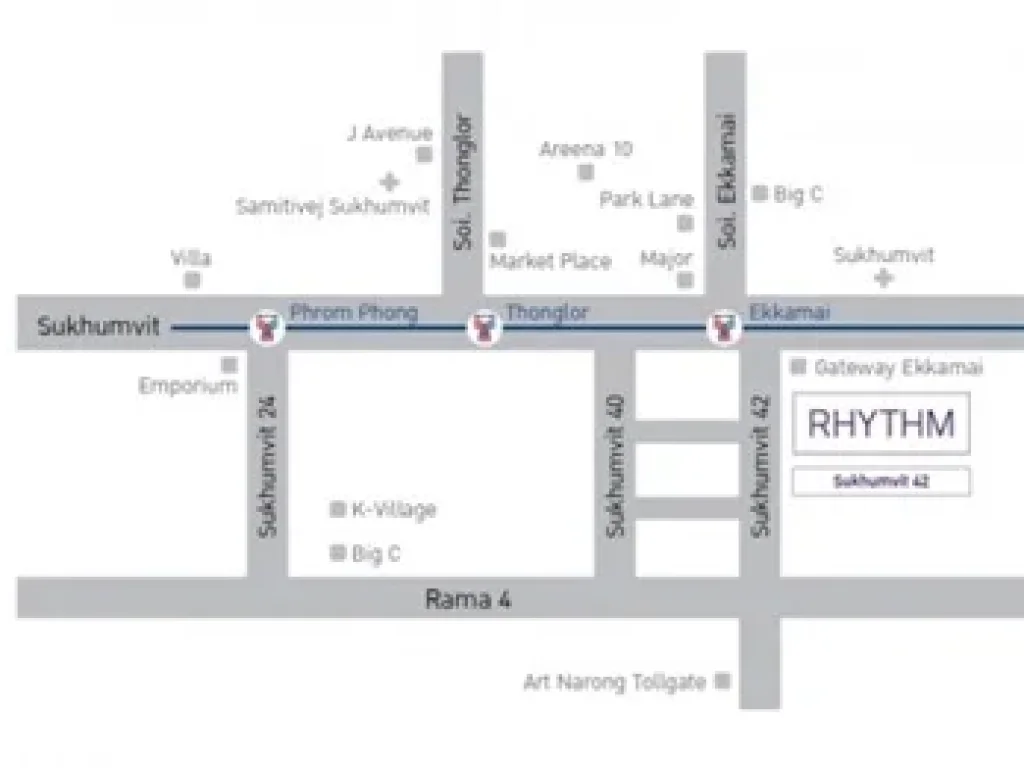 For Rent ให้เช่า RHYTHM Sukhumvit 42 1 bedroom 1 bathroom 45 sqm