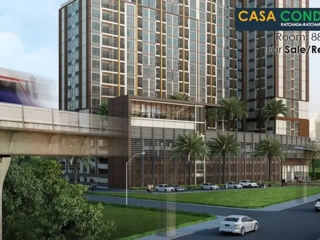 ให้เช่า Casa condo  รัชดา-ราชพฤกษ์ ตกแต่งพร้อมอยู่ ใกล้รถไฟฟ้า BTS สถานีตลาดพลู