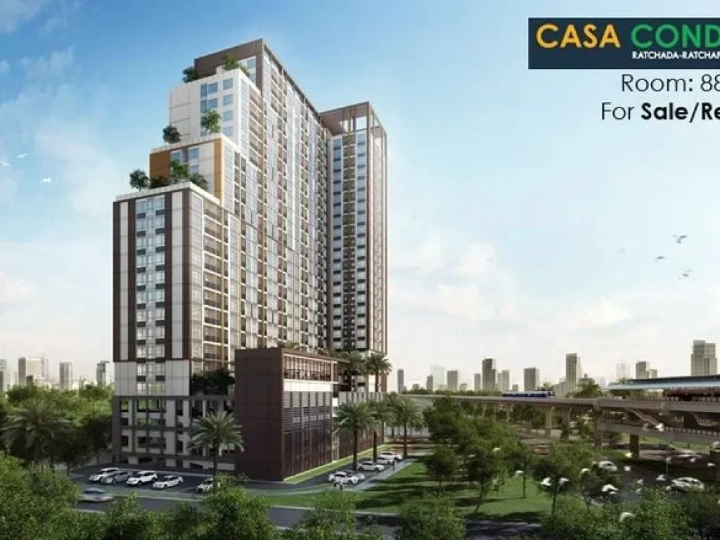 ให้เช่า Casa condo  รัชดา-ราชพฤกษ์ ตกแต่งพร้อมอยู่ ใกล้รถไฟฟ้า BTS สถานีตลาดพลู