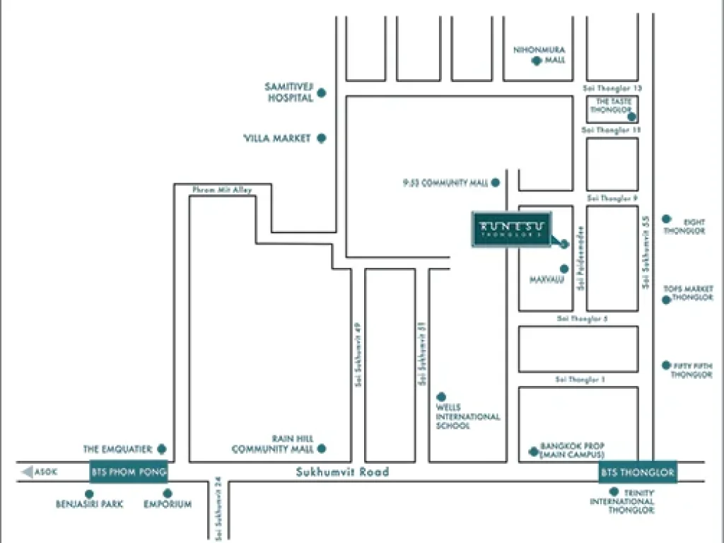 ขายคอนโด Runesu Thonglor 5 รูเนะสุ ทองหล่อ 5 ขนาด 2 ห้องนอน 66 ตรม ชั้น 6 BTS ทองหล่อ