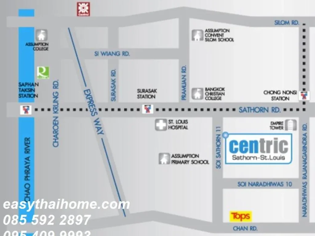 คอนโดให้เช่า เซ็นทริค สาทร-เซนต์หลุยส์ ชั้น 10 Centric Sathorn - Saint Louis สาทรใต้ ยานนาวา สาทร 1 ห้องนอน พร้อมอยู่ ราคาถูก