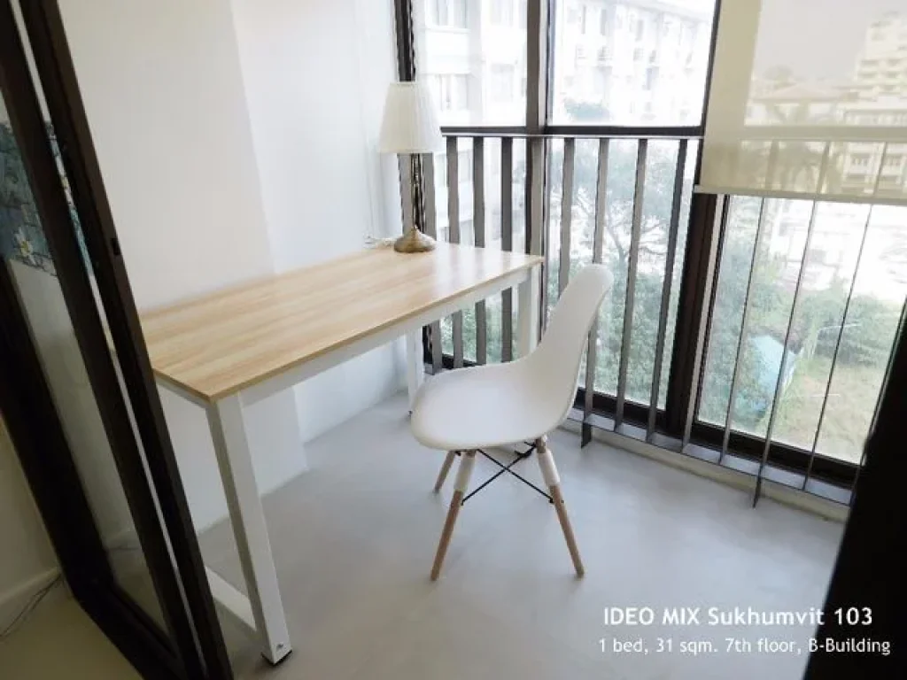 ให้เช่า Ideo Mix Sukhumvit 103 ชั้น 7 ตึก B ขนาด 31 ตรม ตกแต่งและ Build In เรียบร้อย ติดสถานีรถไฟฟ้าอุดมสุข 16000 ต่อเดือน