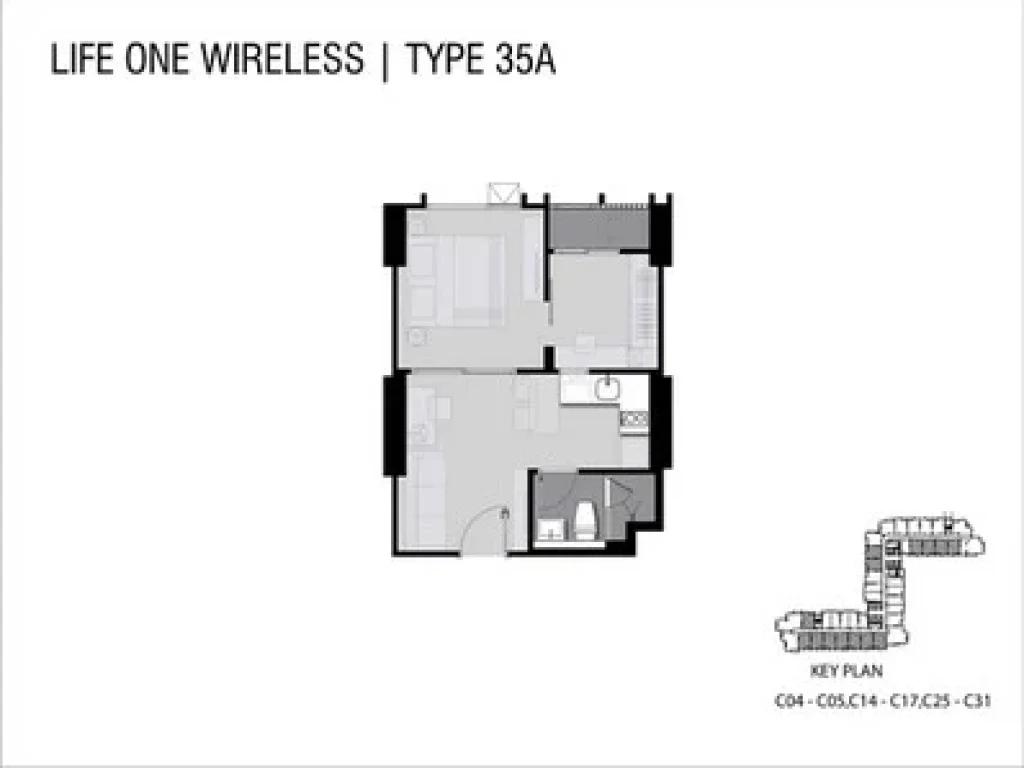 ขายคอนโด Life ๑ Wireless Life One Wireless ไลฟ์ วัน ไวร์เลส 1 ห้องนอน 1 ห้องน้ำ ขนาด 35อ ตรม