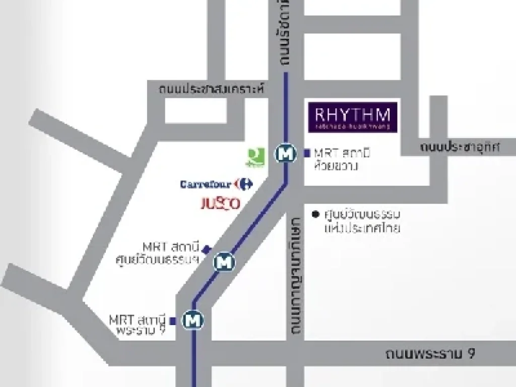 NC46 เช่าคอน ริทึ่ม รัชดา-ห้วยขวาง RHYTHM RATCHADA-HUAIKWANG ชั้น 32 ห้องแบบ Sky Kitchen มีกระจกกั้นห้องครัว