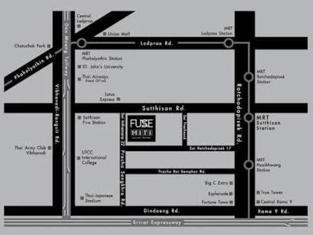 ให้เช่า คอนโด ฟิวส์ FUSE MITI สุทธิสาร รัชดา ใกล้รถไฟฟ้า MRT สุทธิสาร