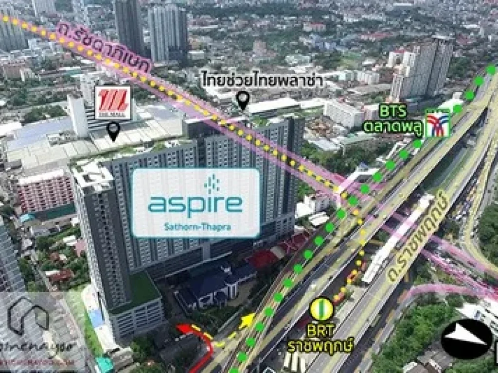 ให้เช่า แอสปาย Aspire สาทร-ท่าพระ มีเครื่องซักผ้า เครื่องใช้ไฟฟ้าครบ พร้อมอยู่ ติด BTS ตลาดพลู