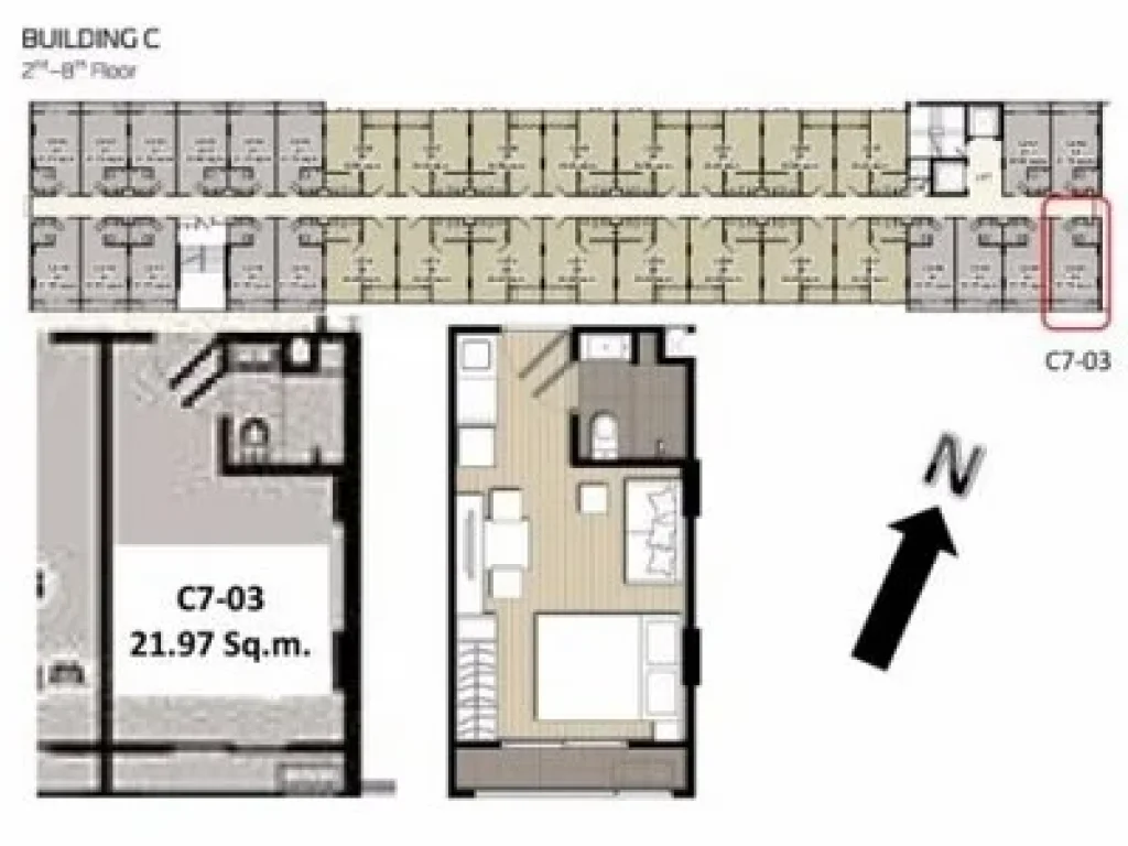 ให้เช่า ELIO CONDO สุขุมวิท64 ประตูระเบียงหันทิศใต้ เป็นทิศรับกระแสลม เย็นสบายๆ ห่างกับอาคาร