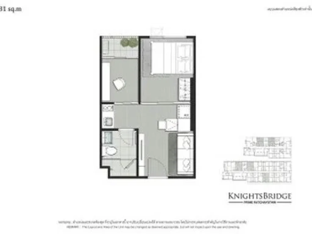 Selling downKnight bridge Prime Ratchayothin 1 bed plus 33 sqm