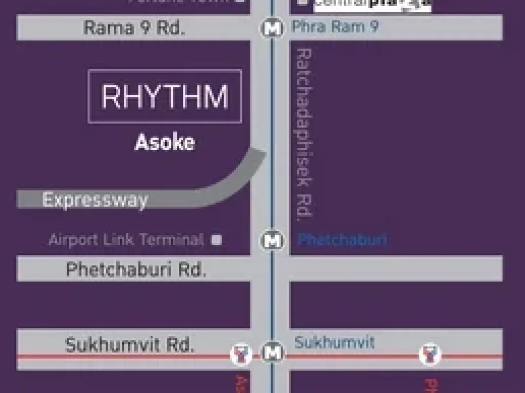 ให้เช่าคอนโด ริทึ่ม อโศก 1 Rhythm Asoke 1 ใกล้ MRT พระราม 9 ใกล้ Airport Link มักกะสัน 1 ห้องนอน 31 ตรม