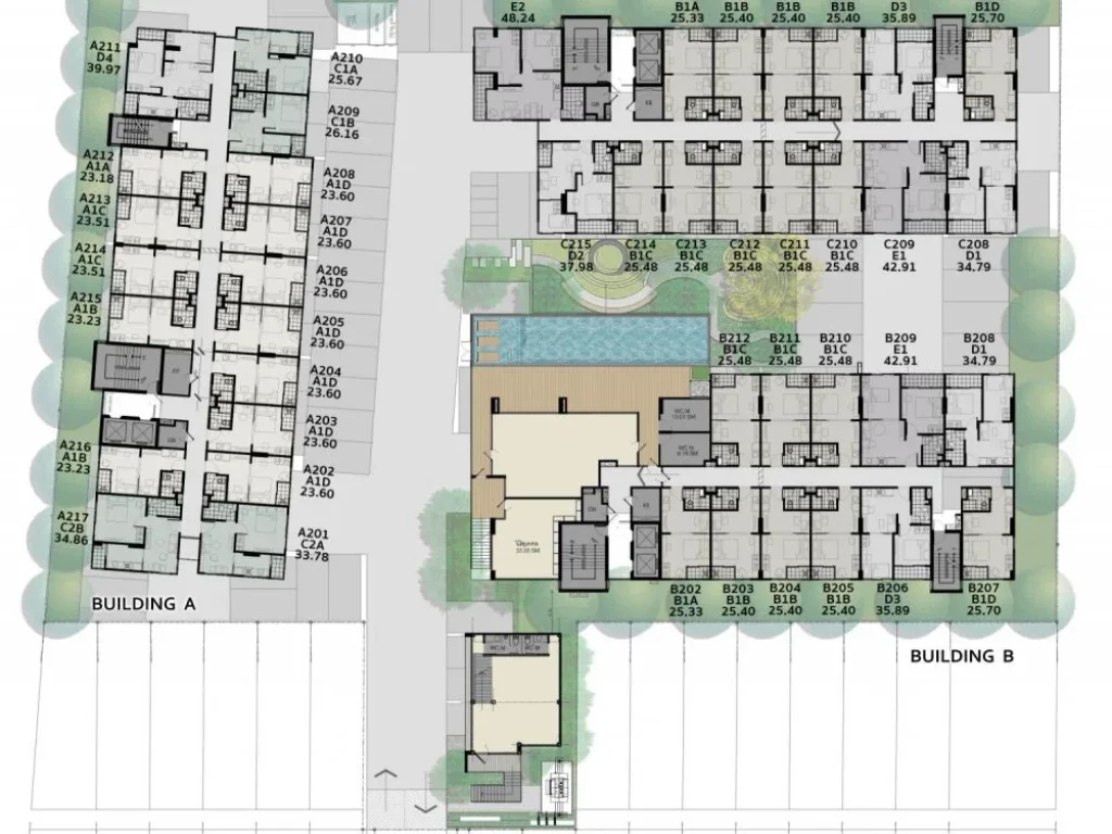 ขายดาวน์ WYNN CONDO ลาดพร้าว-โชคชัย 4 ห้องอยู่ชั้น 5 วิวสระว่ายน้ำและสวน