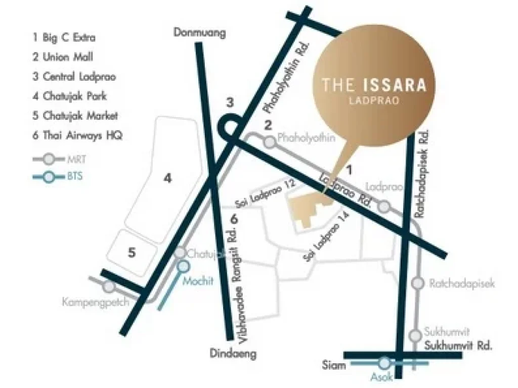 ให้เช่าหรือขาย THE ISSARA ลาดพร้าว ห้องมุม ใกล้ MRT ลาดพร้าว 52ตรม