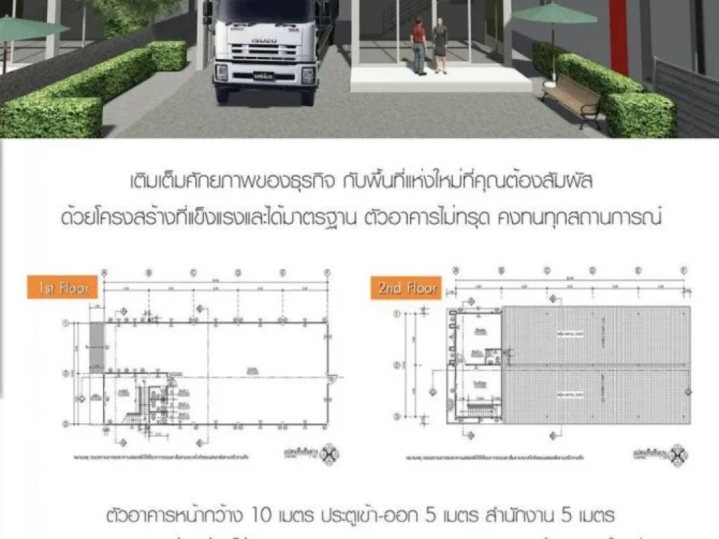 อาคารสำนักงานและคลังสินค้า ตรงข้าม สนเทียนทะเล ติดถนนใหญ่