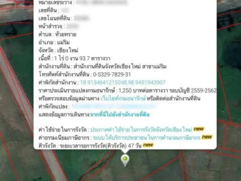 ที่นา ตำบลห้วยทราย แม่ริม ใกล้เมืองเชียงใหม่