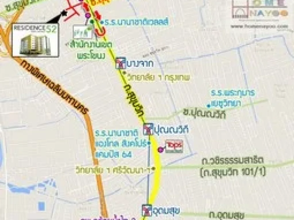 Residence52 at bts OnNut เรสซิเดนซ์ 52 บีทีเอสอ่อนนุช ชั้น 4 ขนาด 35 ตรม 1 ห้องนอน 1 ห้องน้ำ ห้อง 407 วิวเมือง ระเบียง ตะวันตกเฉียงใต้