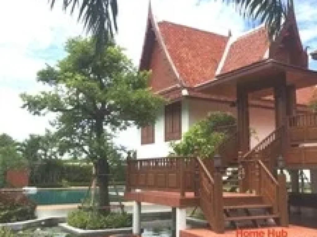 Magnificent Modern Thai Teak House for rent near Mabprachan Pattaya Fully furnished private pool and private putting green