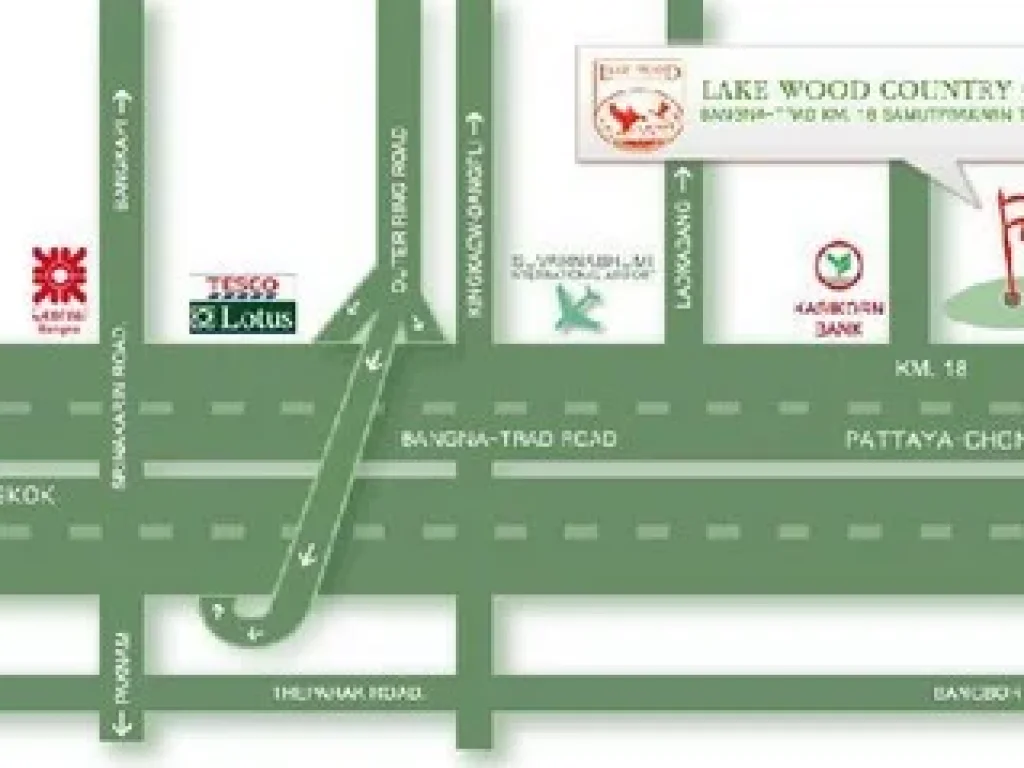 ขายถูก ที่ดิน LAKE WOOD 1ไร่ 37ตรว ด้านหลังติดสนามกอล์ฟ แปลงสวยหน้ากว้าง 30 ม ใกล้ สุวรรณภูมิ บรรยากาศดีมาก LAKEWOOD