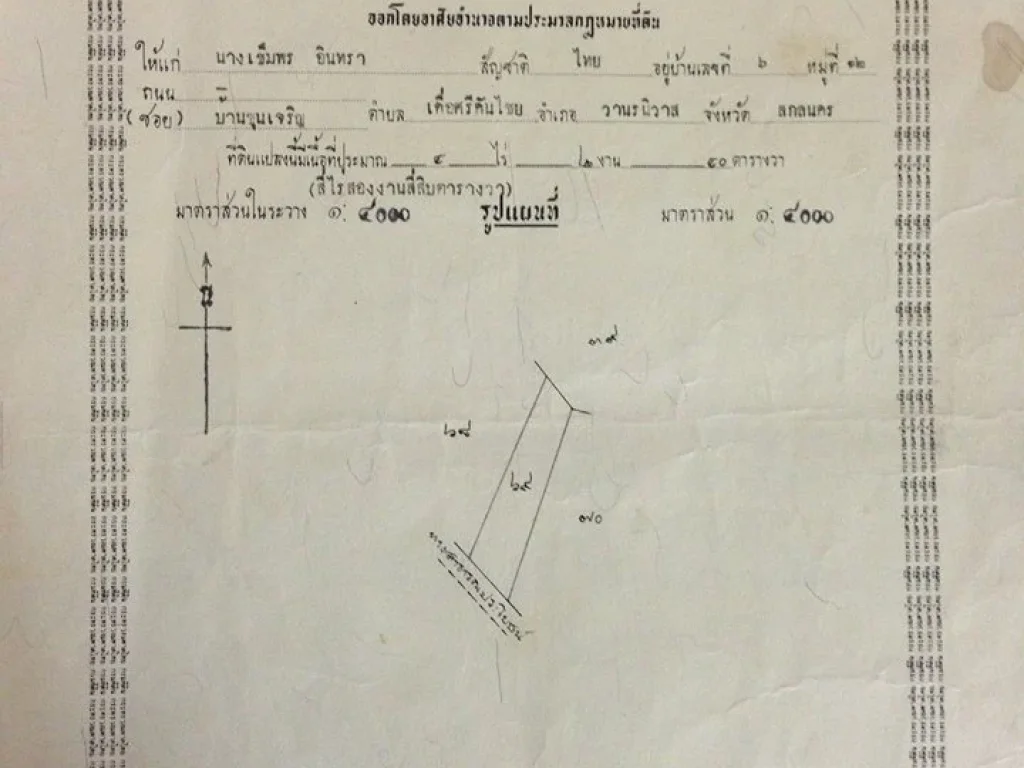 ขายที่ดิน จสกลนคร