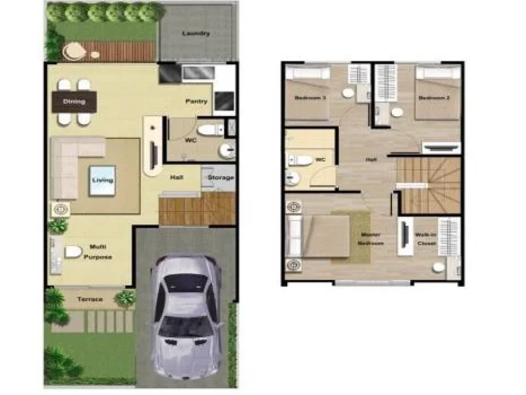 ให้เช่าบ้านหลังมุม Townhome โครงการพฤกษาทาวน์เน็กซ์ บางนา กม5 บ้านสวย พร้อมเฟอร์