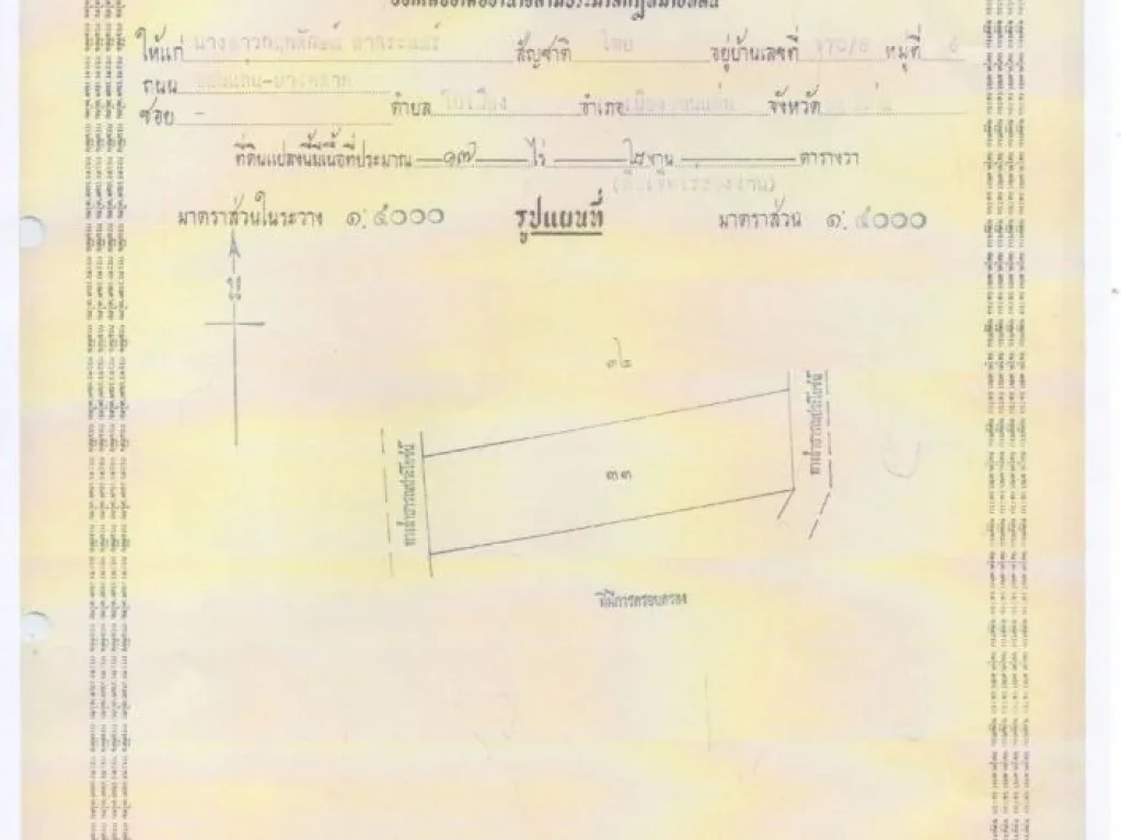 ที่ดินทางเข้าโรงงานกระดาษฟินิค 2 แปลงแยกโฉนด