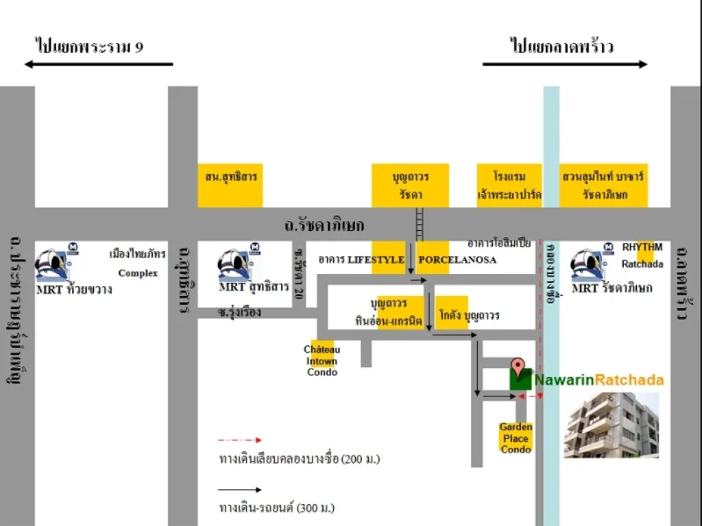 Nawarin Ratchada Apartment อพาร์ทเม้นท์เปิดใหม่ รัชดา 20 สุทธิสาร ห้วยขวาง ใกล้รถไฟฟ้าใต้ดิน MRT