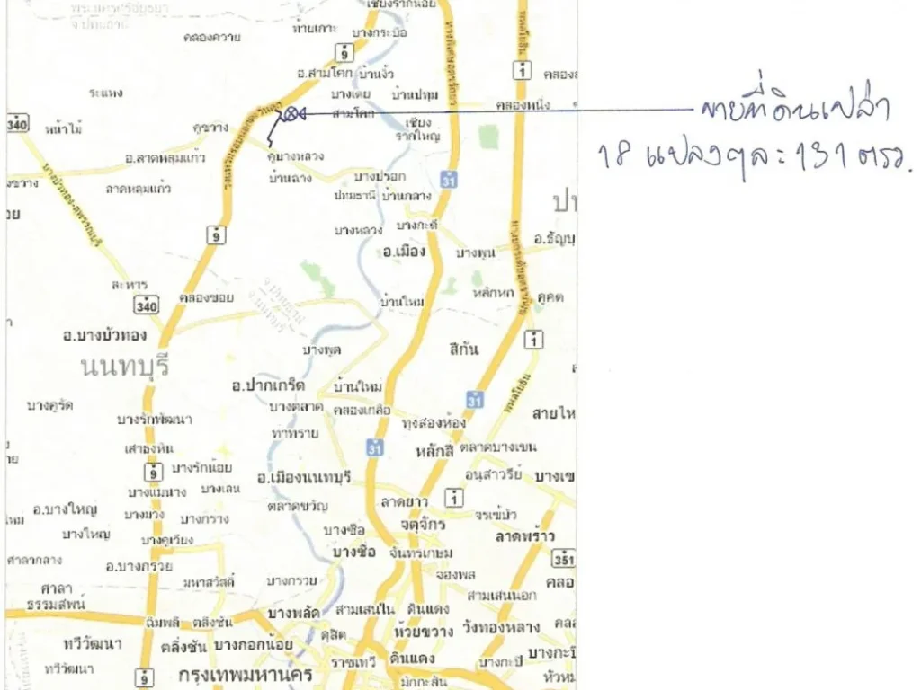 ขายที่ดิน 131 ตรว อสามโคก จปทุมธานี อยู่ริมถนนหน้าทางเข้าหมู่บ้านพาร์คแอนด์คันทรี่ 15