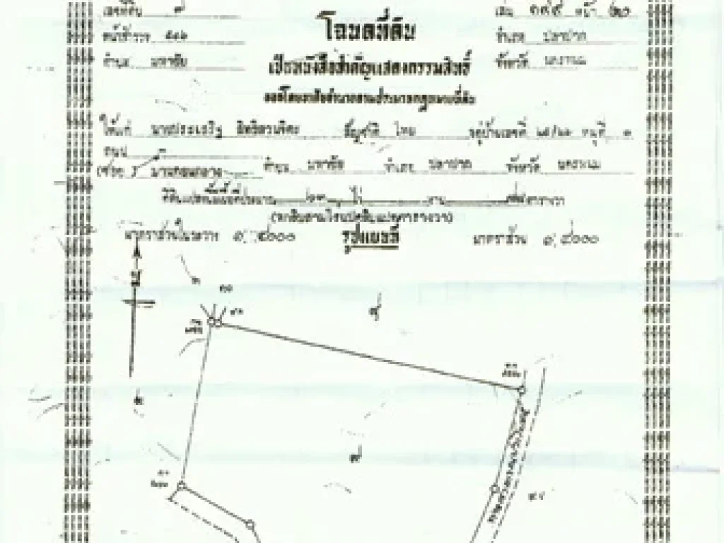 ขายที่ดินเปล่า 63ไร่ มีฉโนด