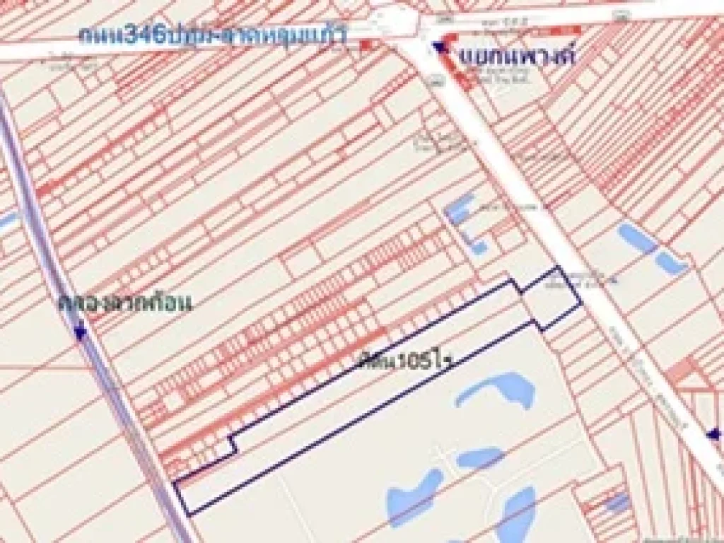 ขายที่ดิน105ไร่ แยกนพวงค์ หน้ากว้าง120มอลาดหลุมแก้ว