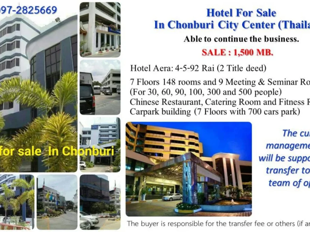 Hotel For Sale In Chonburi City Center