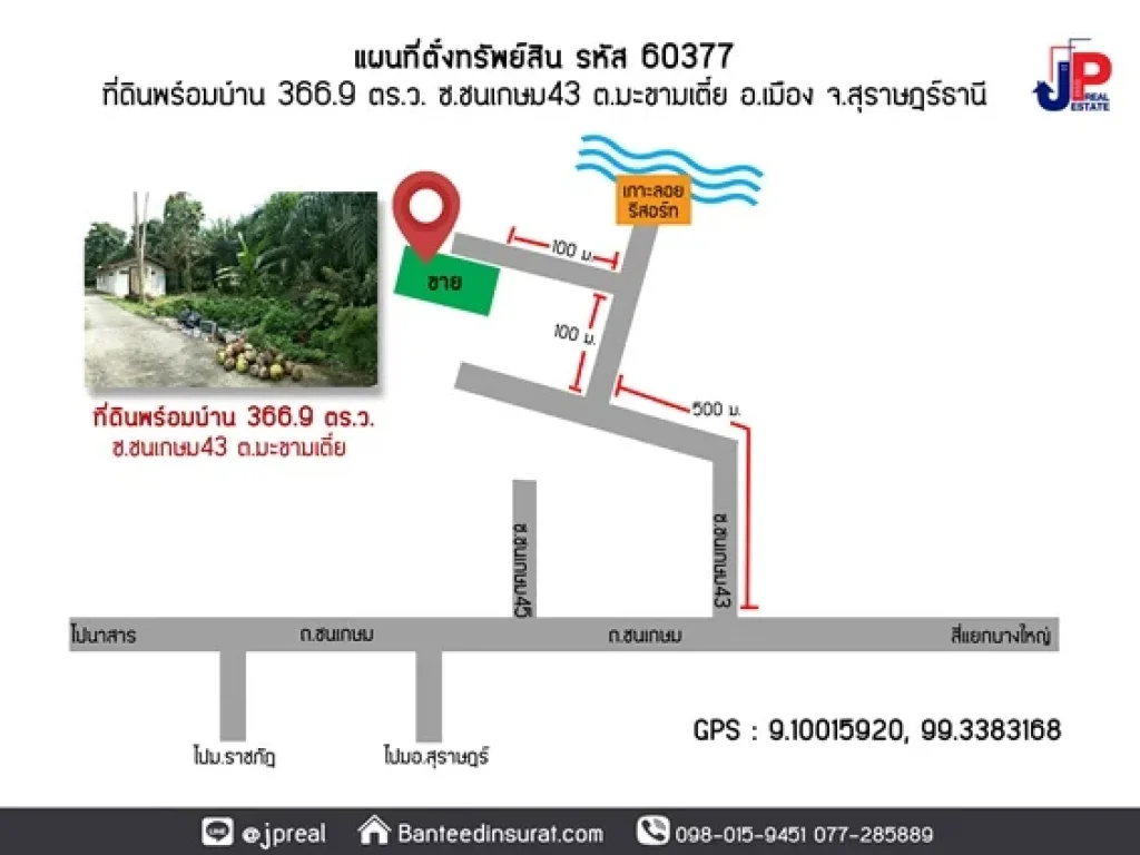 ขาย ที่ดินพร้อมบ้าน 1หลัง 3669 ตรว หน้ากว้าง 50เมตร ซชนเกษม43 สุราษฎร์ธานี โฉนดลอยพร้อมโอน