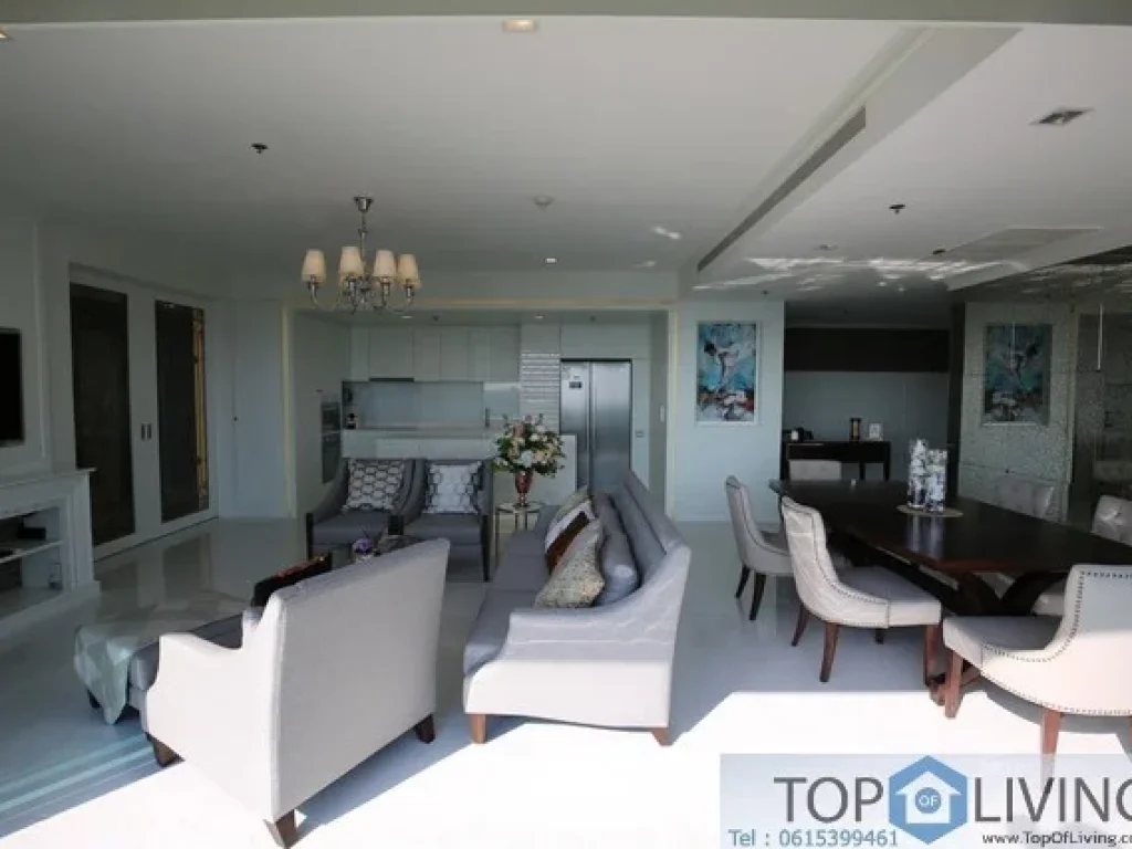 A luxurious 3 bedrooms bathrooms condo with large balcony overlooking onto the Chao Phraya River