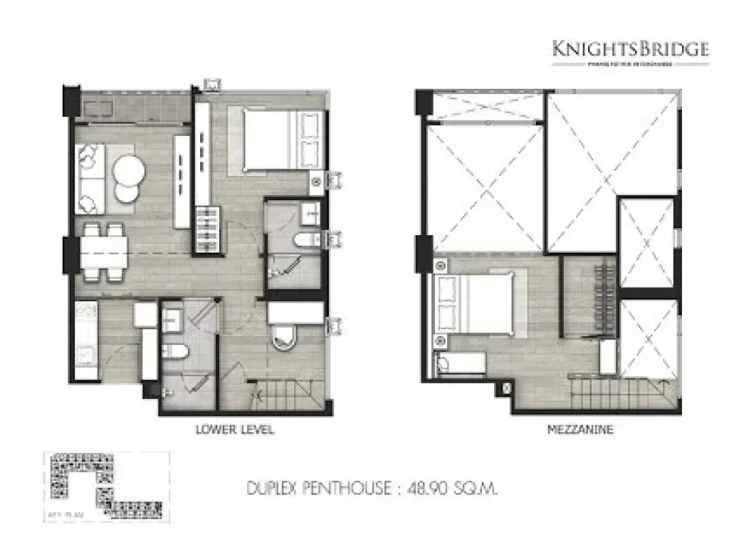 ขายคอนโดหรู 2ห้องนอน ห้อง Duplex ติด BTS วัดพระศรี Knightsbridge พหลโยธิน