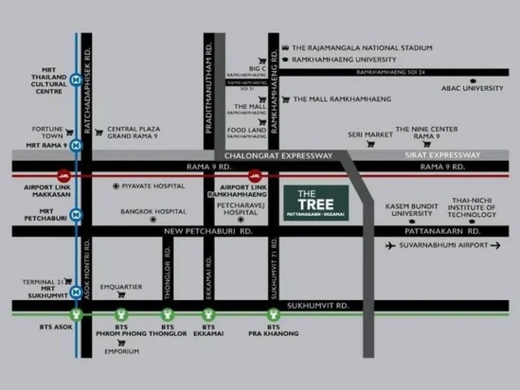 ขายห้อง The Tree Pattanakarn-Ekamai ใกล้ Airport Link Ramkhamhaeng 300 เมตร