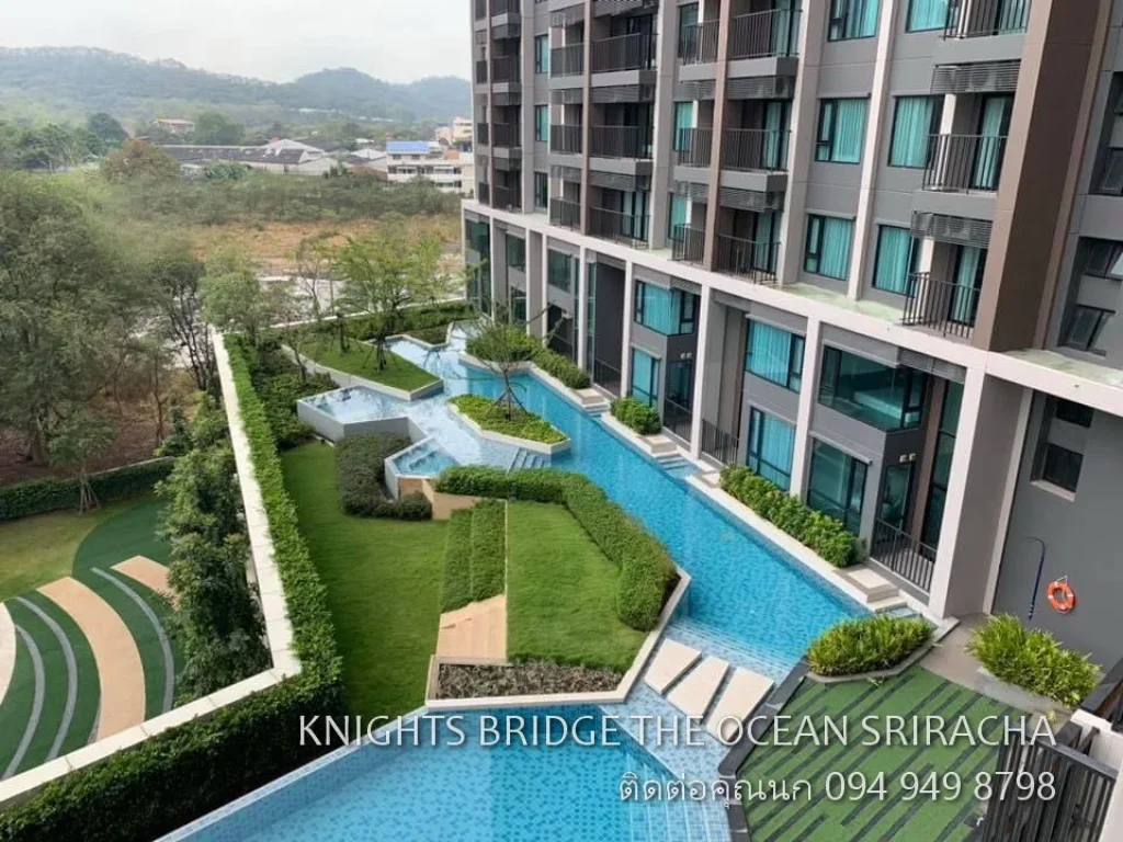 FOR SALE CONDO KNIGHTS BRIDGE THE OCEAN SRIRACHA 54 ตรม ห้องมุม วิวภูเขา