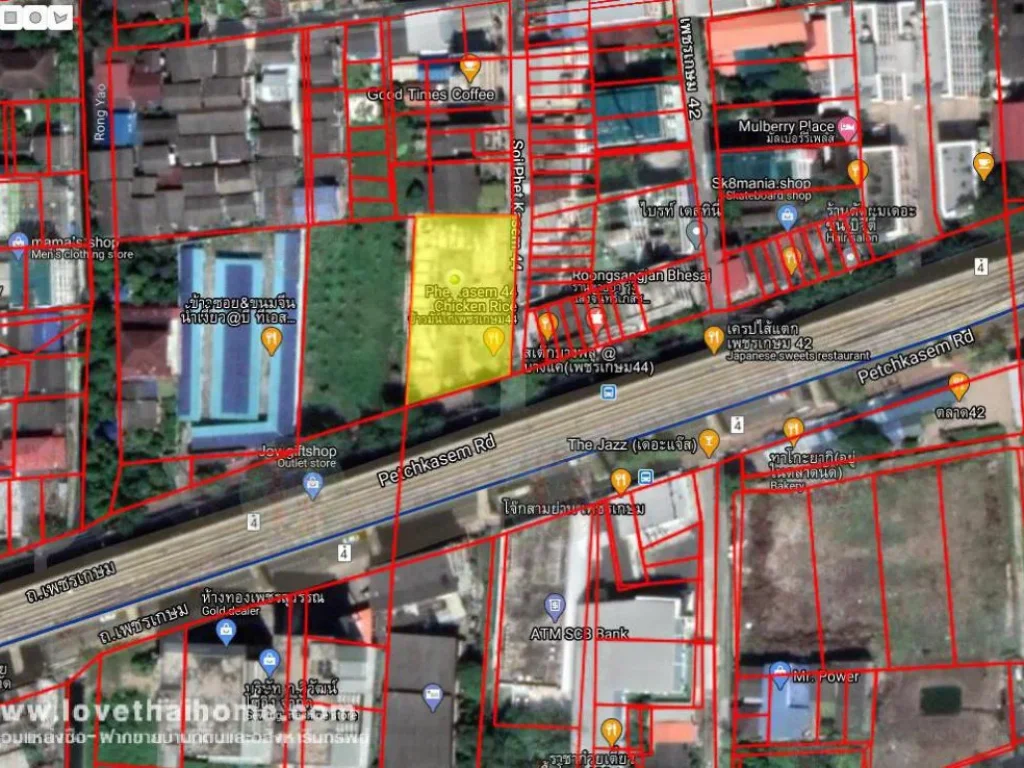 ขายที่ดิน ถเพชรเกษม44 ทำเลทองติดรถไฟฟ้า-สถานีเพชรเกษม48 แปลงหัวมุม ถมแล้วเทพื้นเรียบร้อย รูปแปลงสี่เหลี่ยมผืนผ้า