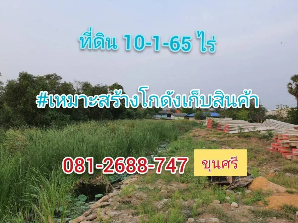 ขายที่ดินใกล้วงแหวนกาญจนาภิเษก 10-1-65 ไร่ ติดถนนคอนกรีตสาธารณะกว้าง 8 เมตร อำเภอสามโคก จังหวัดปทุมธานี