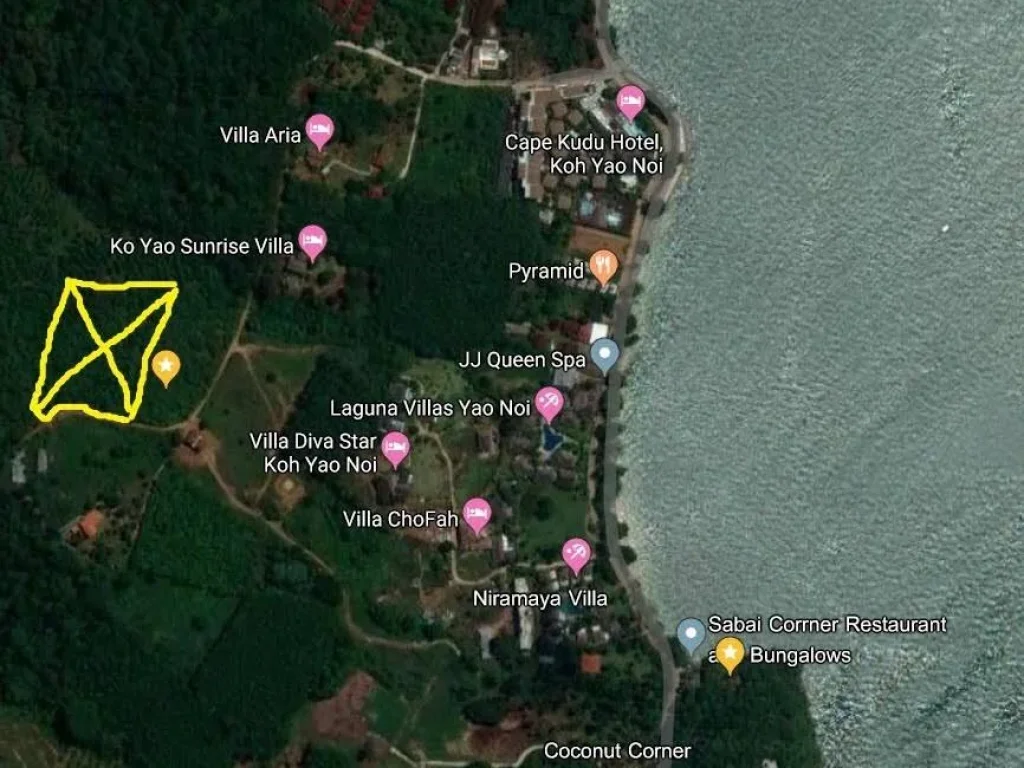 ขายที่วิวทะเลบนเกาะยาวน้อย ราคา 87ล้านบาทไร่ Land for sale view ocean at Koh Yao Noi Phangnga